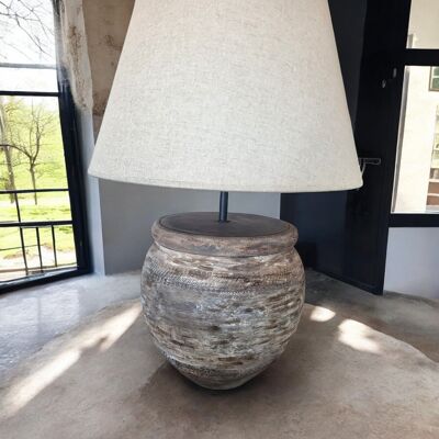 Lampada da tavolo in terracotta N°LC37 - Lampada da tavolo rustica - Fatta a mano in Portogallo