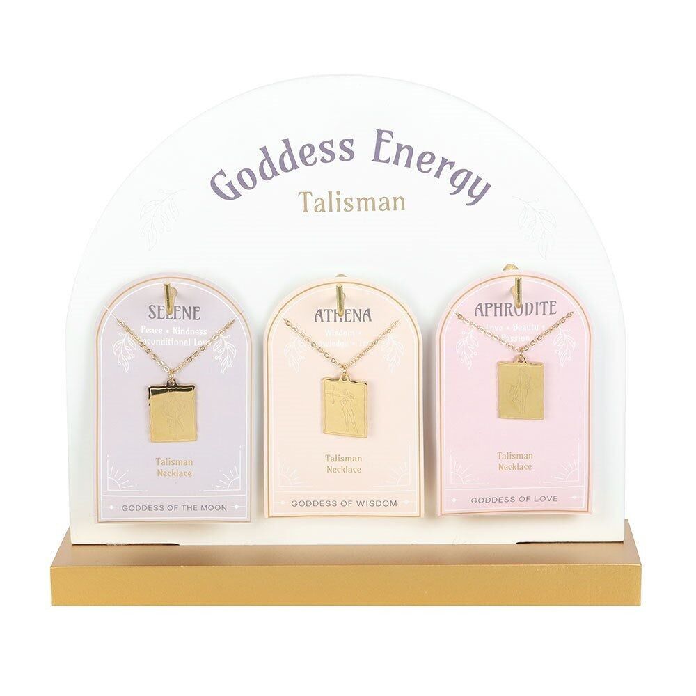 Set di 24 collane talismano della dea in mostra