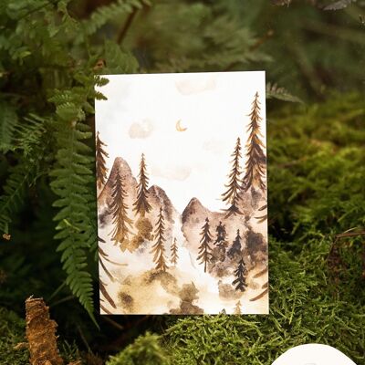 Poster DIN A4 -Atmosfera della foresta-