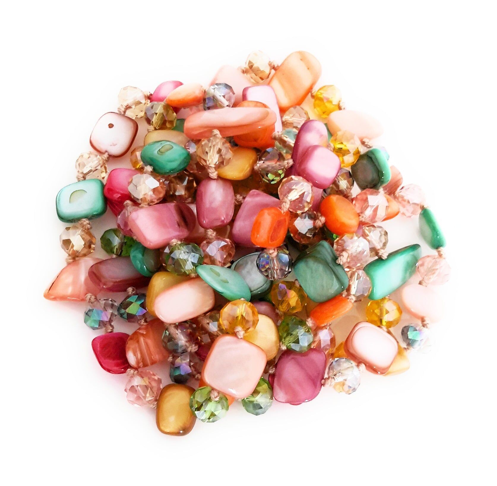 Collana Lunga In Madreperla Colori Pastello