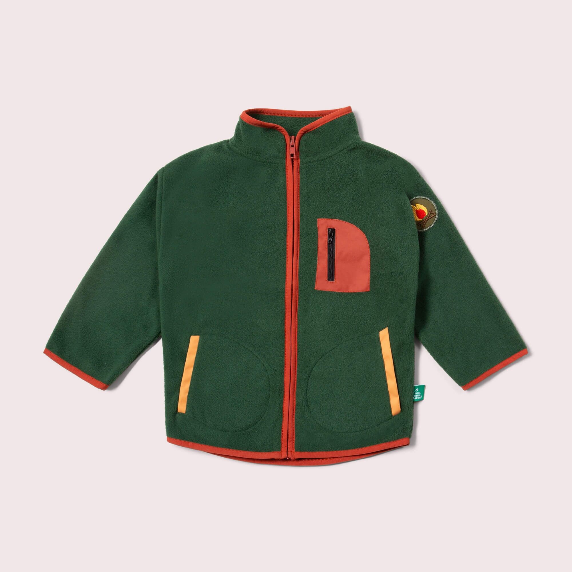 Olive Zip Up Recycled Fleece Jacket
