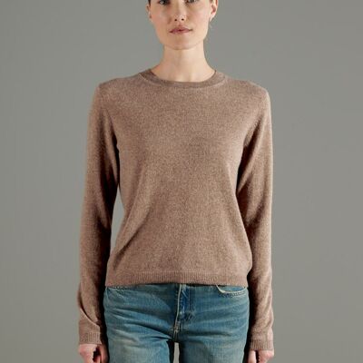 NAMI 4 Maglia girocollo in cashmere color tortora