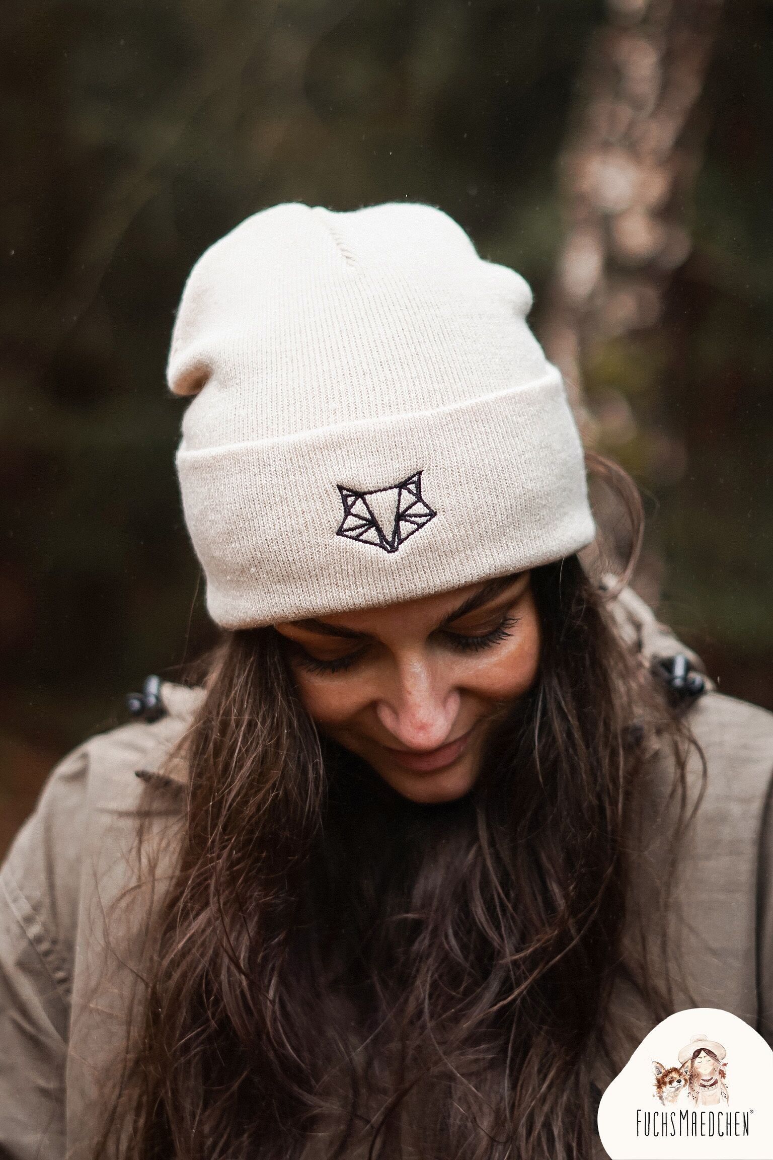 bestickte Fuchs Mütze unisex Beanie onesize