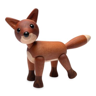 Foxy Standing Fox, statuetta in legno di Chresten Sommer
