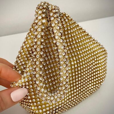 SALE! La Pouchette Crystallised Handbag - Gold