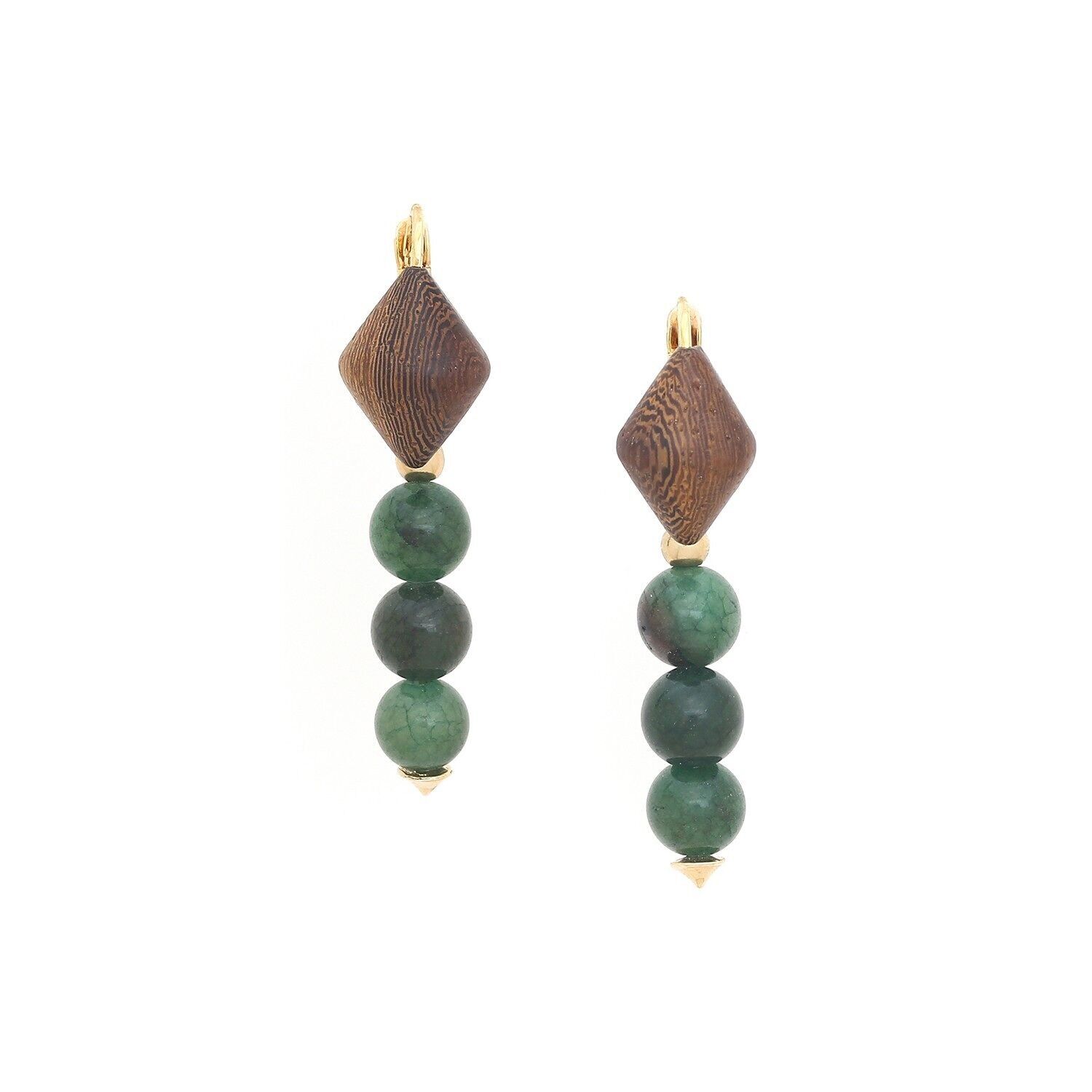 Orecchini dormienti AVVENTURINA 3 perle di avventurina