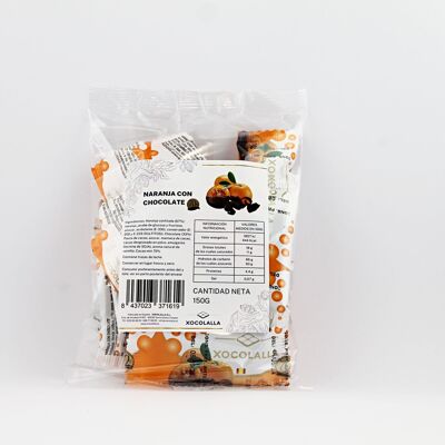 Orange confite au chocolat Xocofruit - Orange sachet 150g.