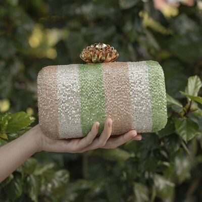 Sac Lotus Shirita vert, beige et gris
