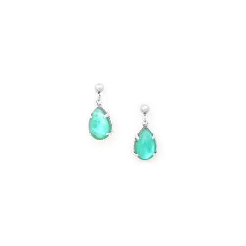 WATER LILY  boucles d'oreilles poussoir goutte bleue