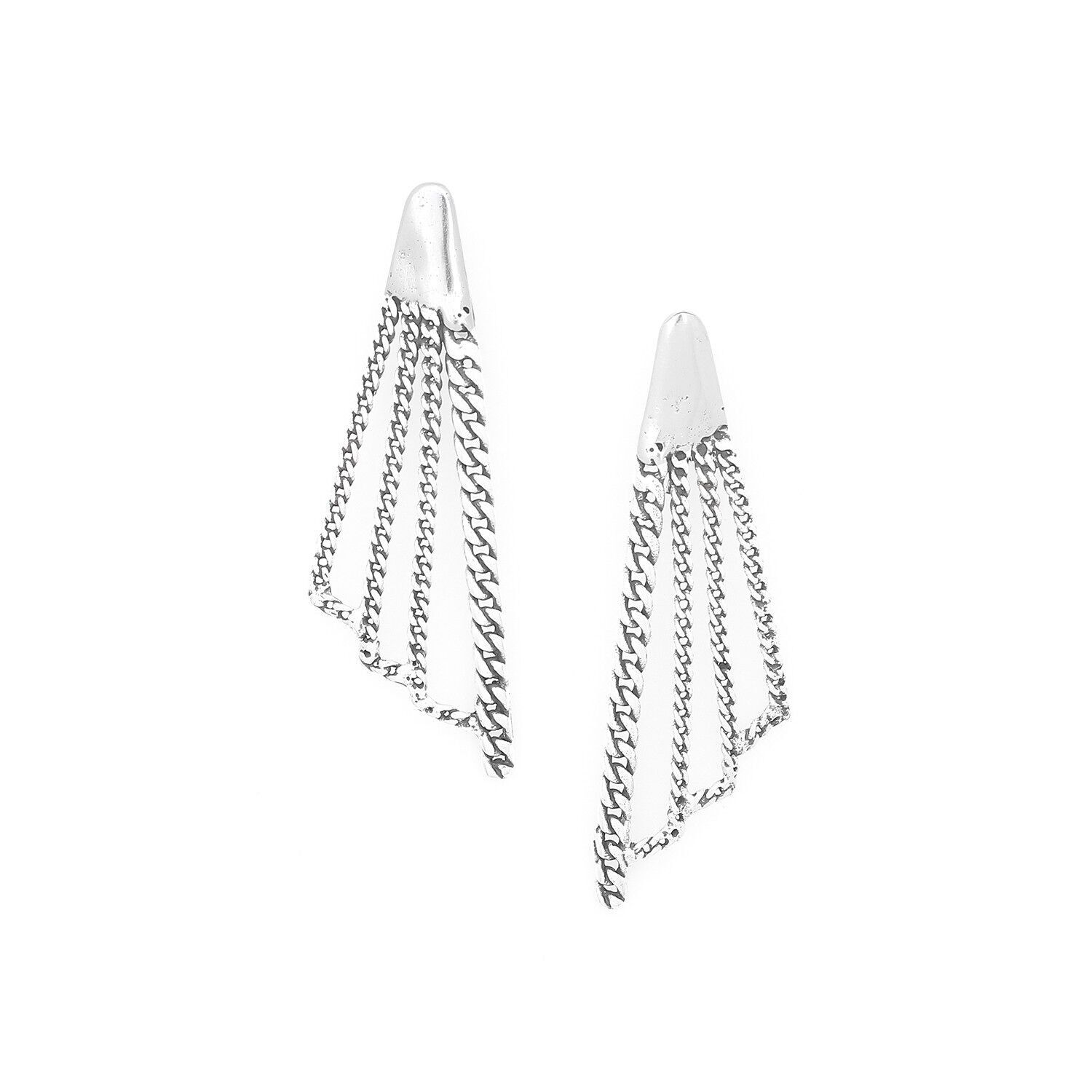 GATSBY  boucles d'oreilles poussoir asymétriques argentées