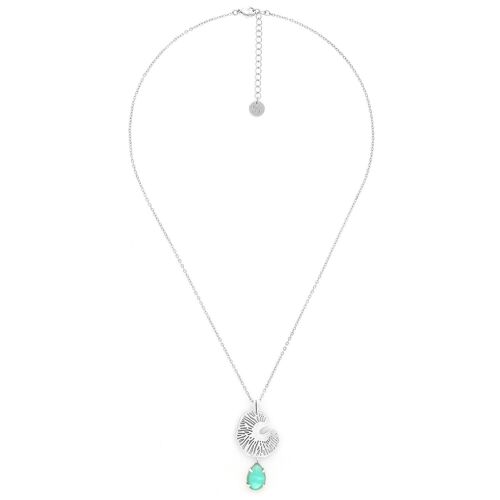 WATER LILY  collier pendentif goutte bleue