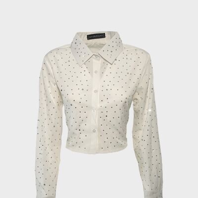 Camicia strass all-over