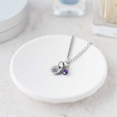 February Birthflower With Birthstone Necklace