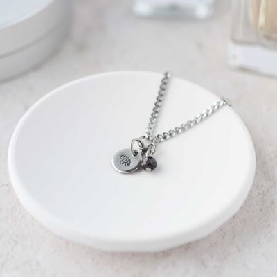 Collana con fiore di nascita di gennaio e pietra portafortuna