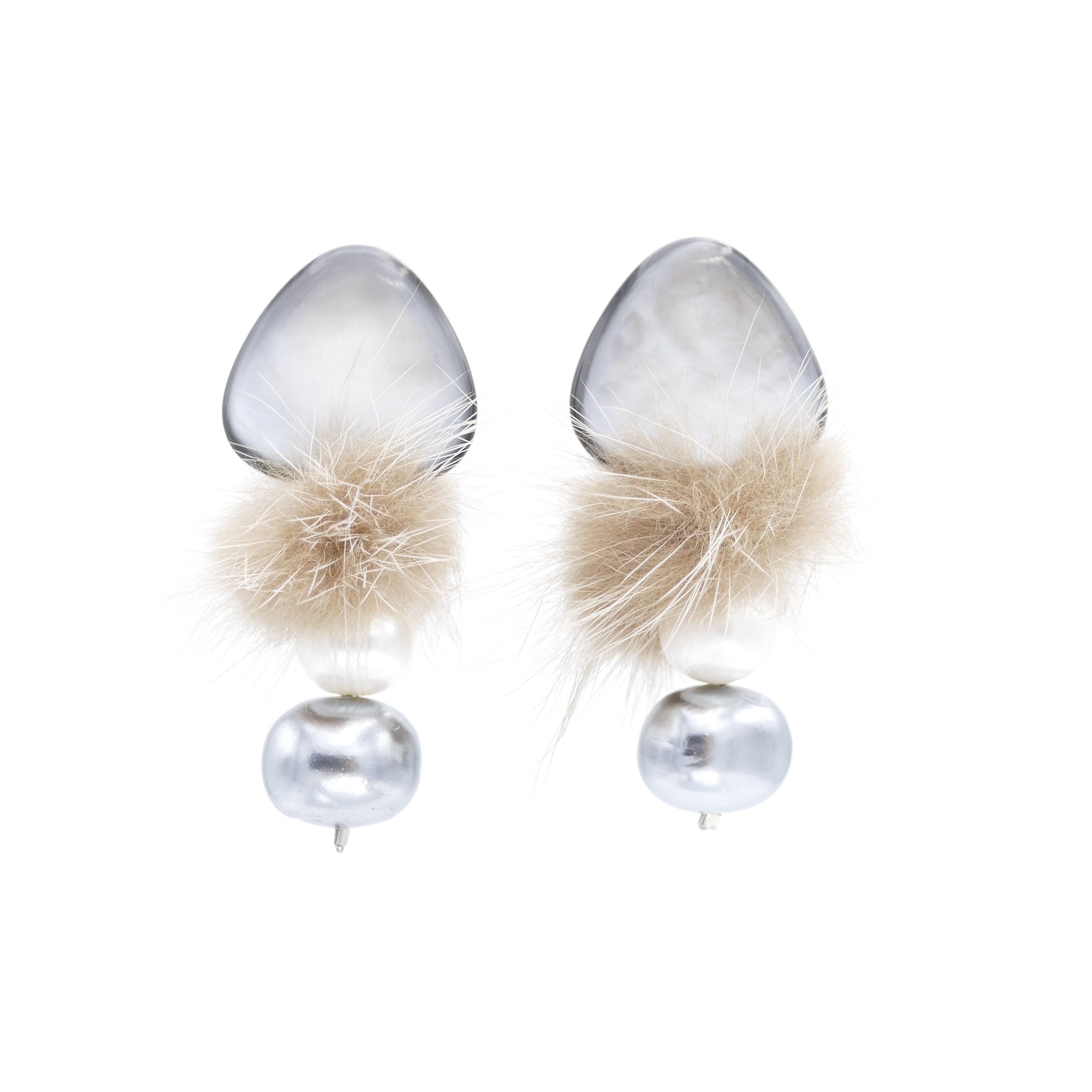 Orecchini Mimosa Orecchini con perle a clip