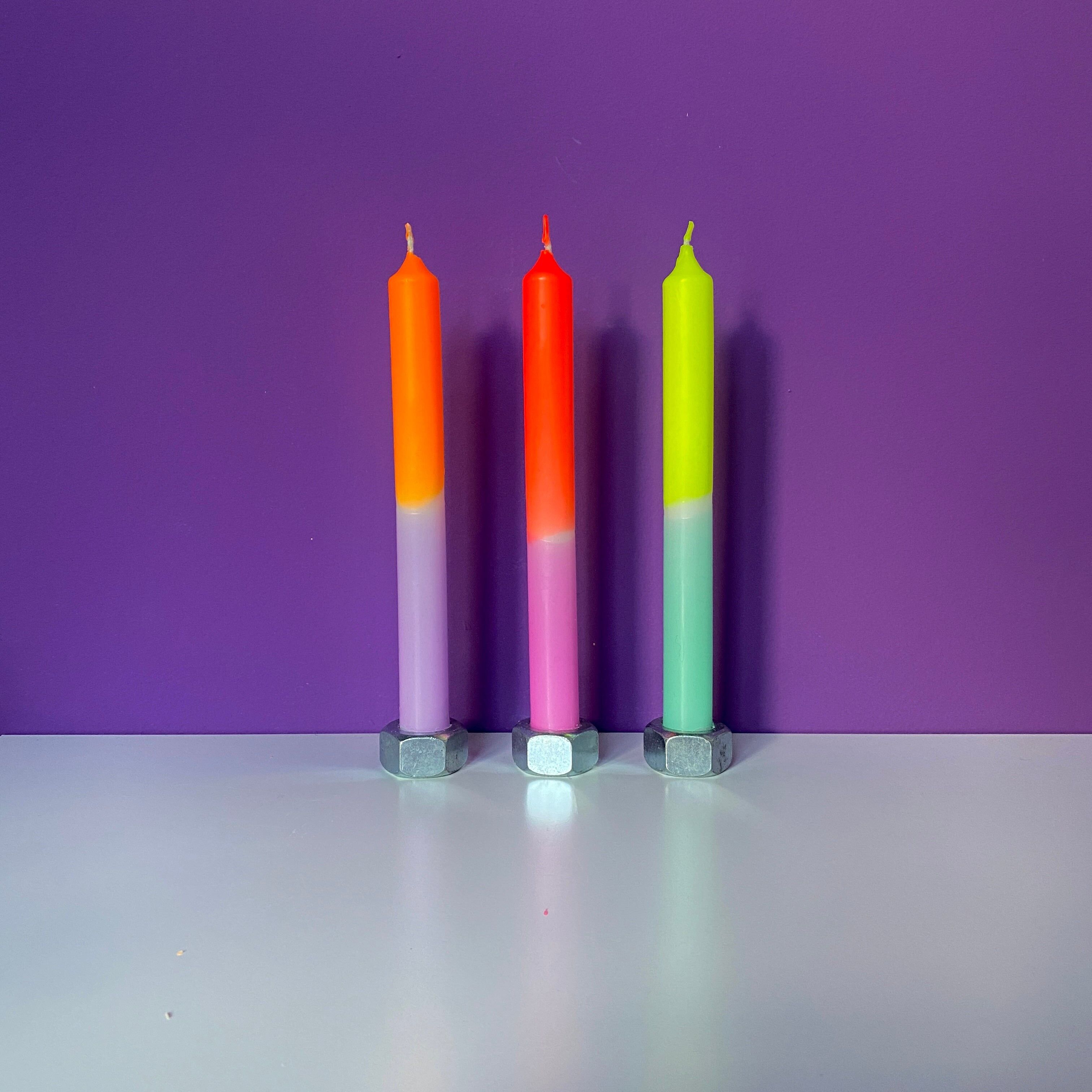 Dip Dye Neon * Tulipes Pastel (bougies)