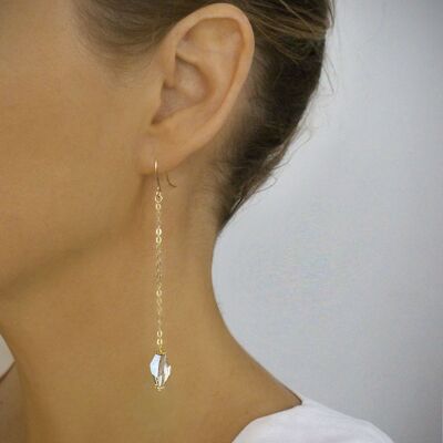 Orecchini lunghi Golden Shadow placcati oro 18K