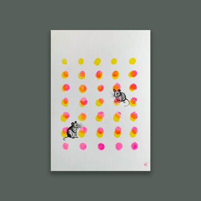 Art Print / Souris / A5 / Couleur végétale