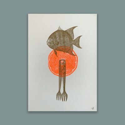 Stampa artistica / Pesce / A4 / Colore vegetale