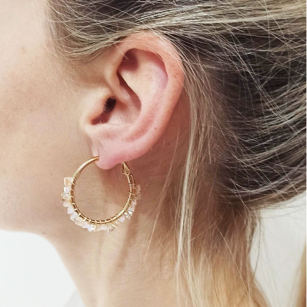 Orecchini a cerchio dorati · Cristalli nudi (unità singola!) 