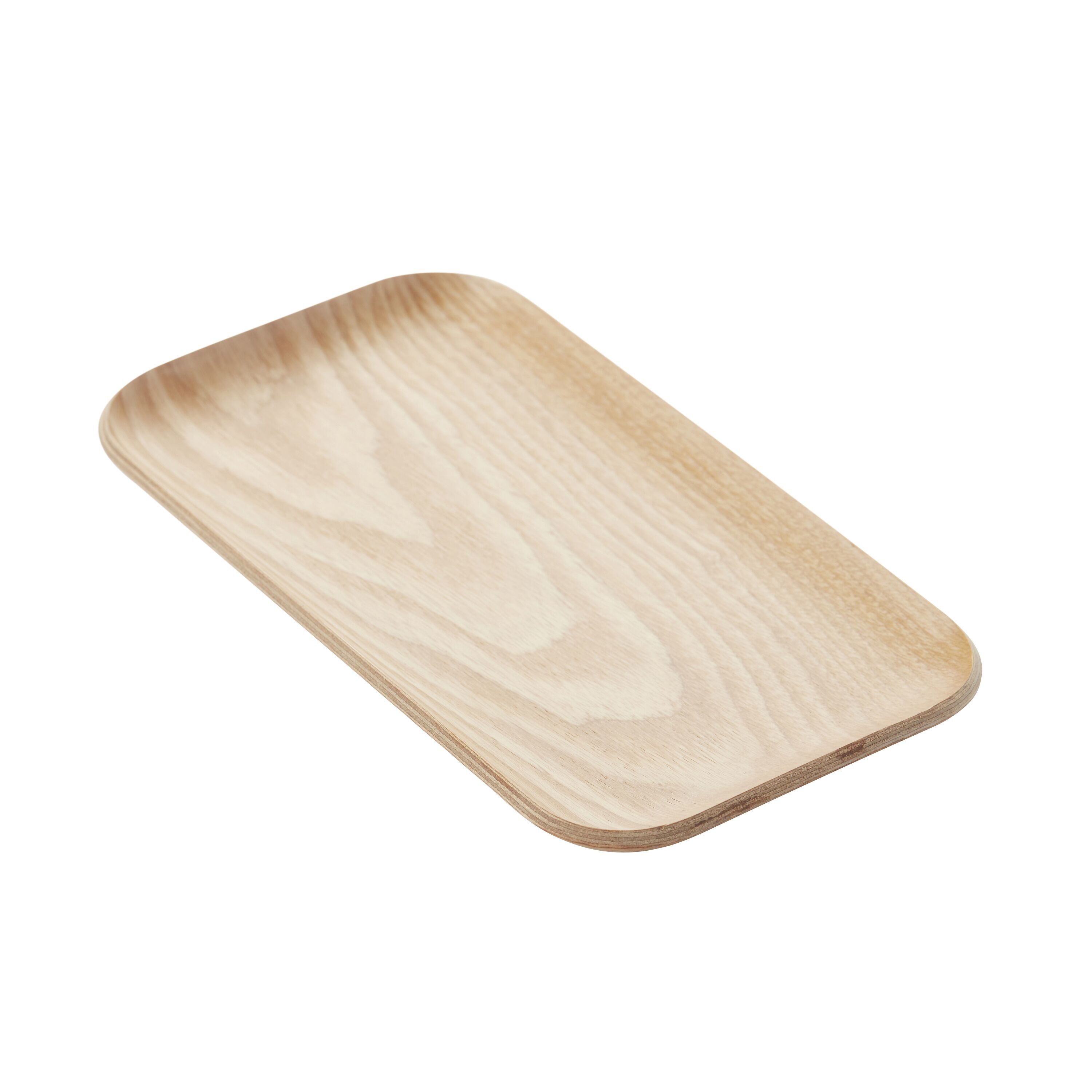 Rectangular serving tray in wood color 22x12cm
