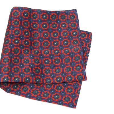 PAÑUELO FLOWER POWER AZUL ROJO
