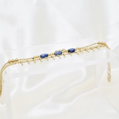 Brazalete de acero inoxidable de tres hileras - BR210221OR-BL