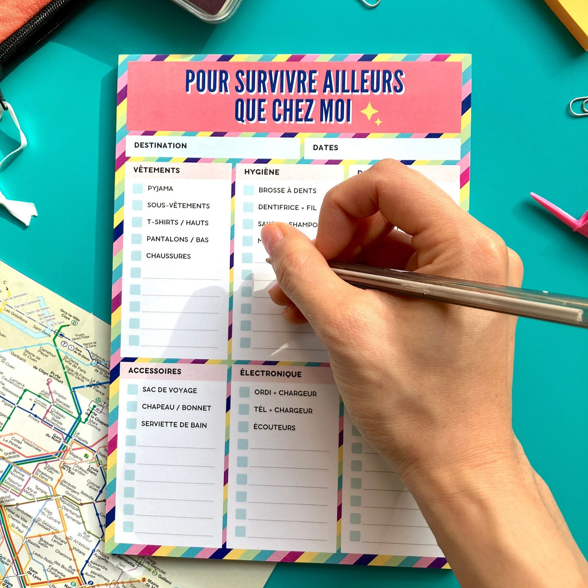 Bloc-notes Survivre ailleurs que chez moi A5 – Ton Guide Pour Faire Ta Valise Facilement !
