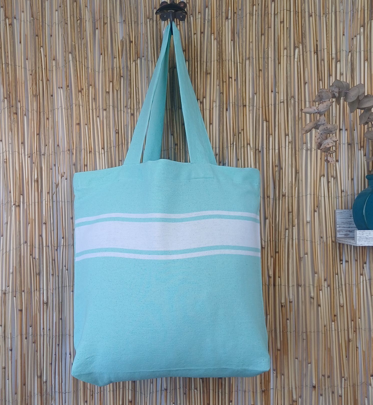 Borsa in tessuto 100% cotone - Verde acqua