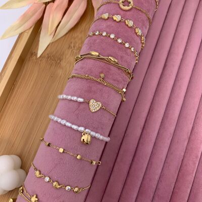 Set di 11 bracciali in acciaio inossidabile senza display SET17