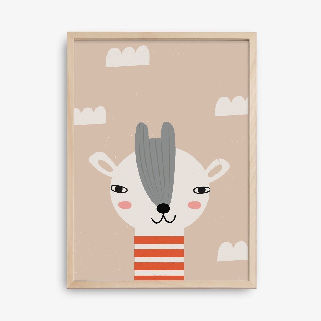 Poster Giraffe mit roten Streifen