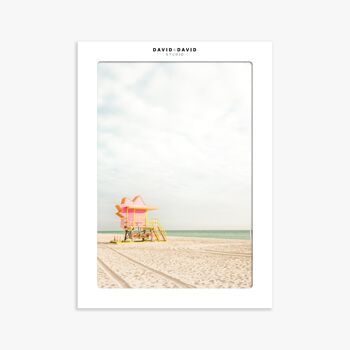 AFFICHE 30x40 CM - MIAMI BEACH, CABINE ROSE 2