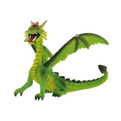 Fantastica statuetta di animale Drago seduto verde