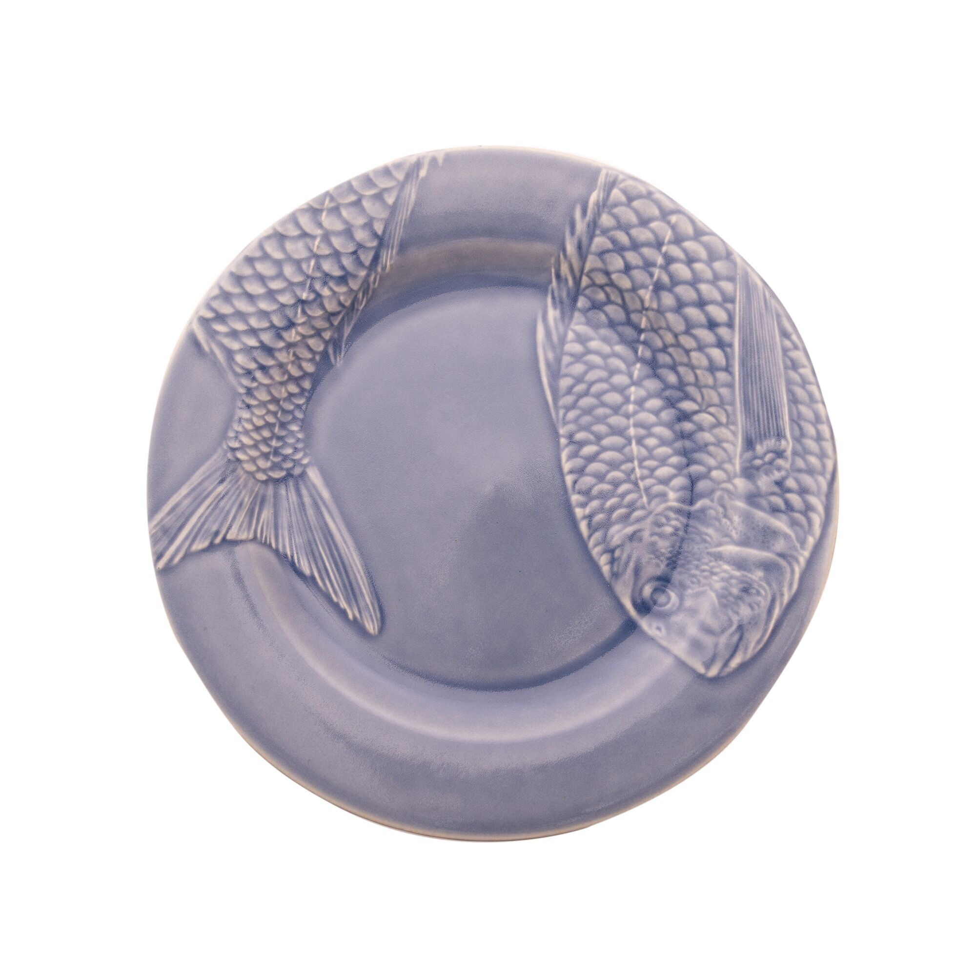 assiette de présentation en grès bleu diam.29,5cm