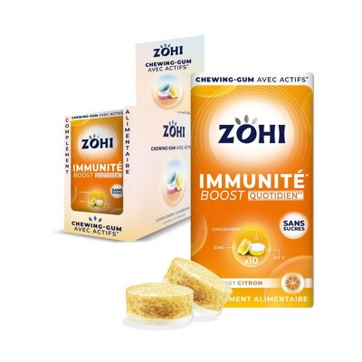 ZOHI Sugar-free chewing gum with active ingredients - Immunity - Lemon flavor - Food supplement with sweeteners - packs of 10 chewing gums