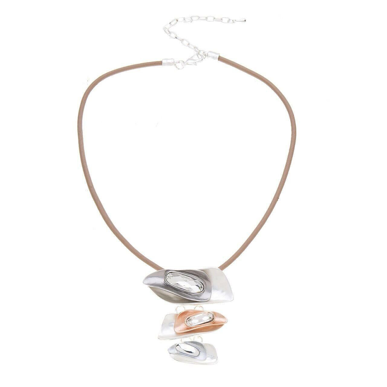 Collana-rettangoli irregolari con diamante