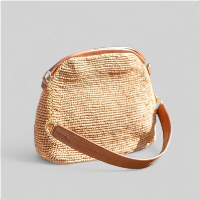 Borsa a tracolla Maud in rafia naturale