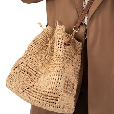 Borsa a tracolla Taly in rafia