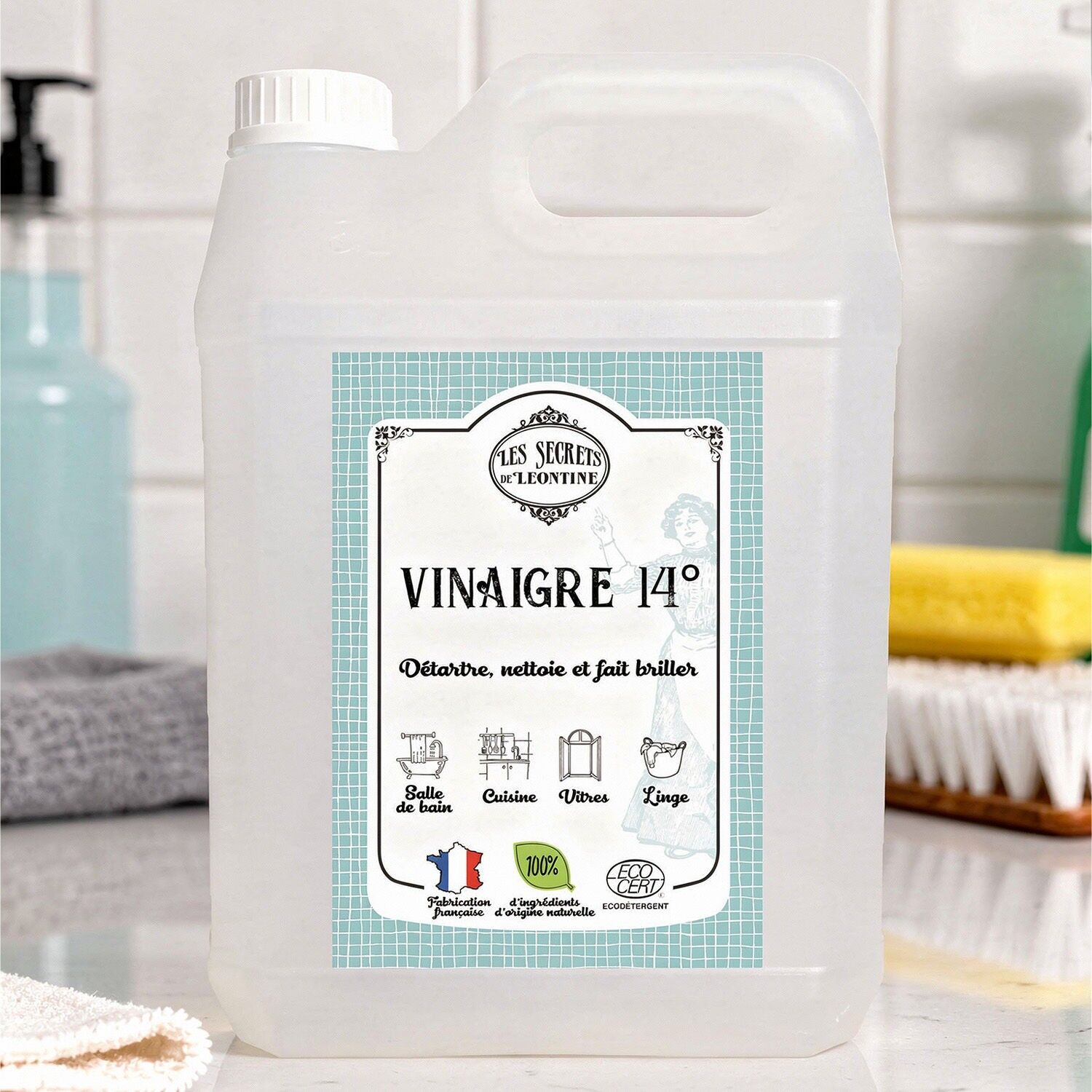 Vinaigre ménager 14° ECOCERT - Bidon 5L