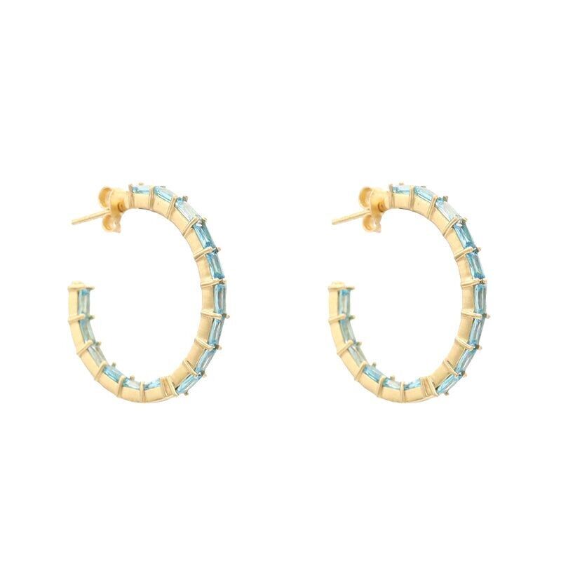 Orecchini a cerchio blu turchese estetici Zc