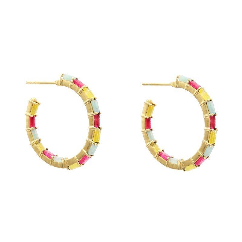 Orecchini a cerchi primari multicolor estetici deluxe