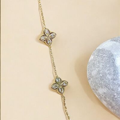 Bracciale in acciaio inossidabile con fiore di giglio