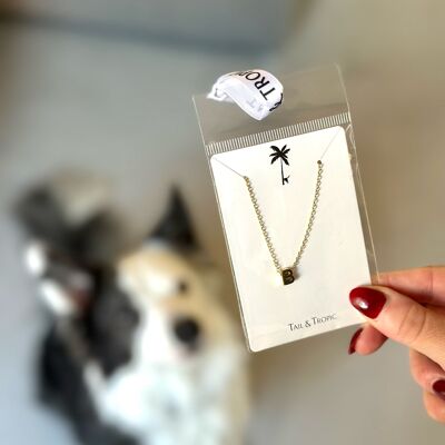 PET INITIAL NECKLACE - Tail and Tropic Stainless steel gold color necklace letter