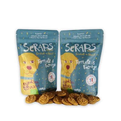 Scraps Gourmet - Snack biologici per cani - Formaggio e pomodori