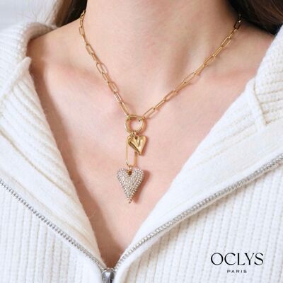 Collana Ika con catena a cuore in acciaio inossidabile