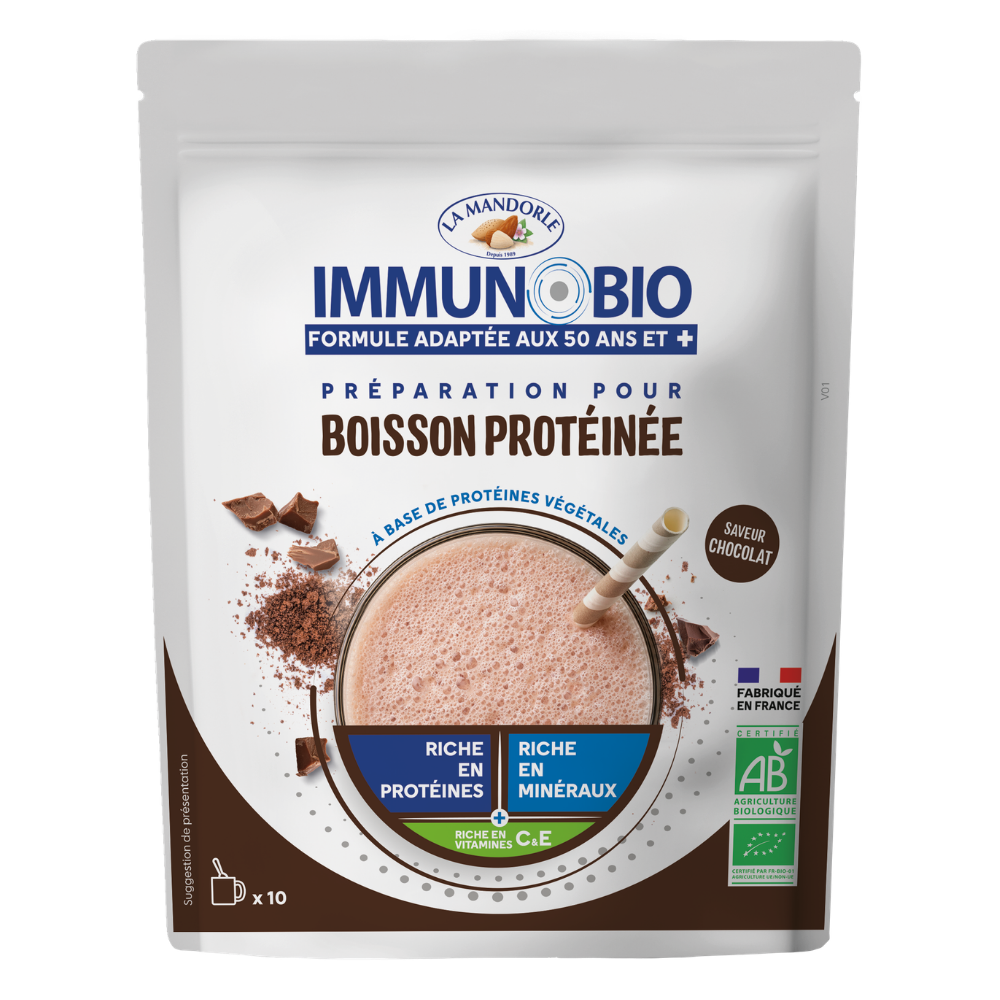 IMMUNOBIO: Chocolate-flavored Protein Plant Drink - 250g: 10 servings