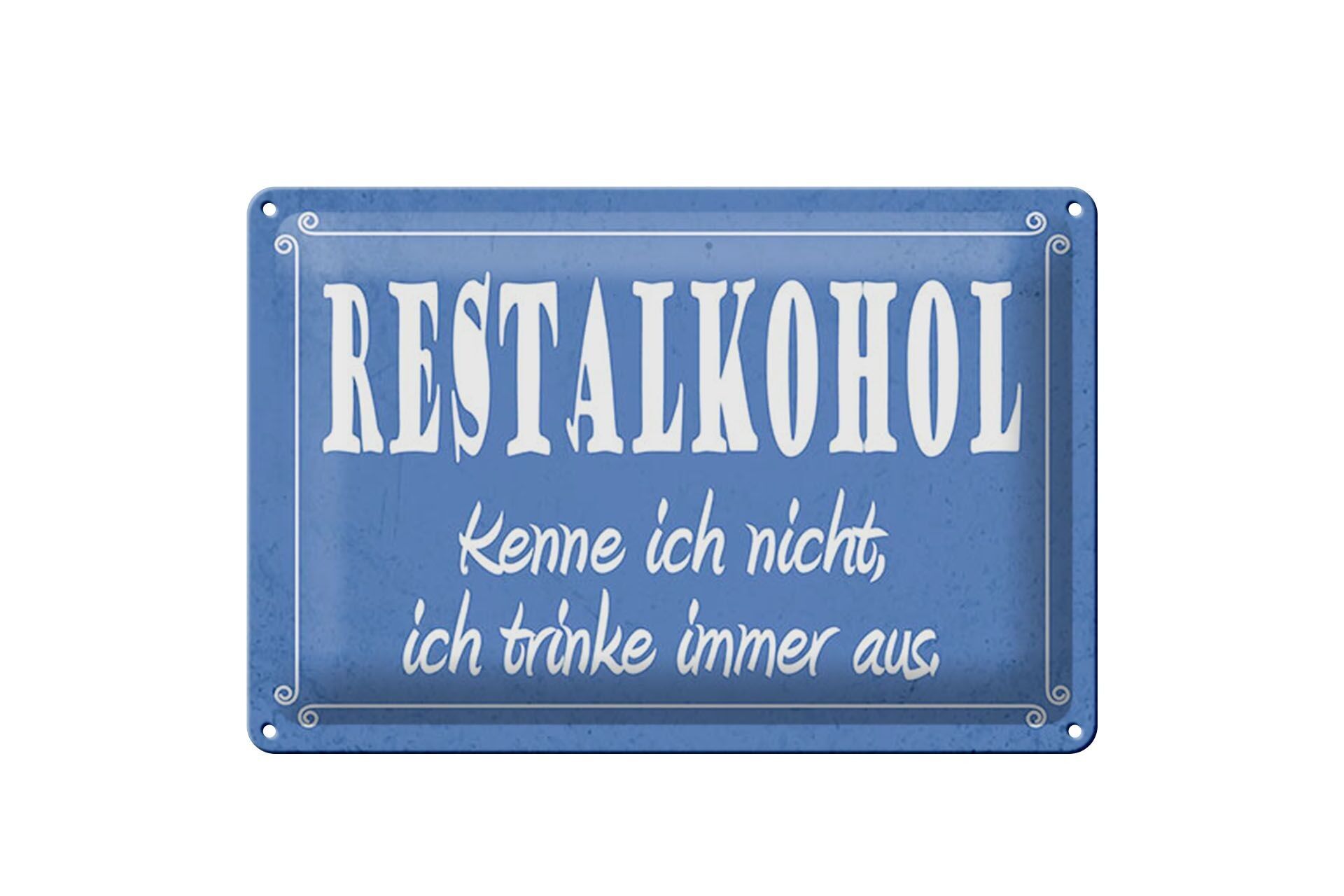 Targa in latta con scritta 12x18 cm Non so segno di alcol residuo