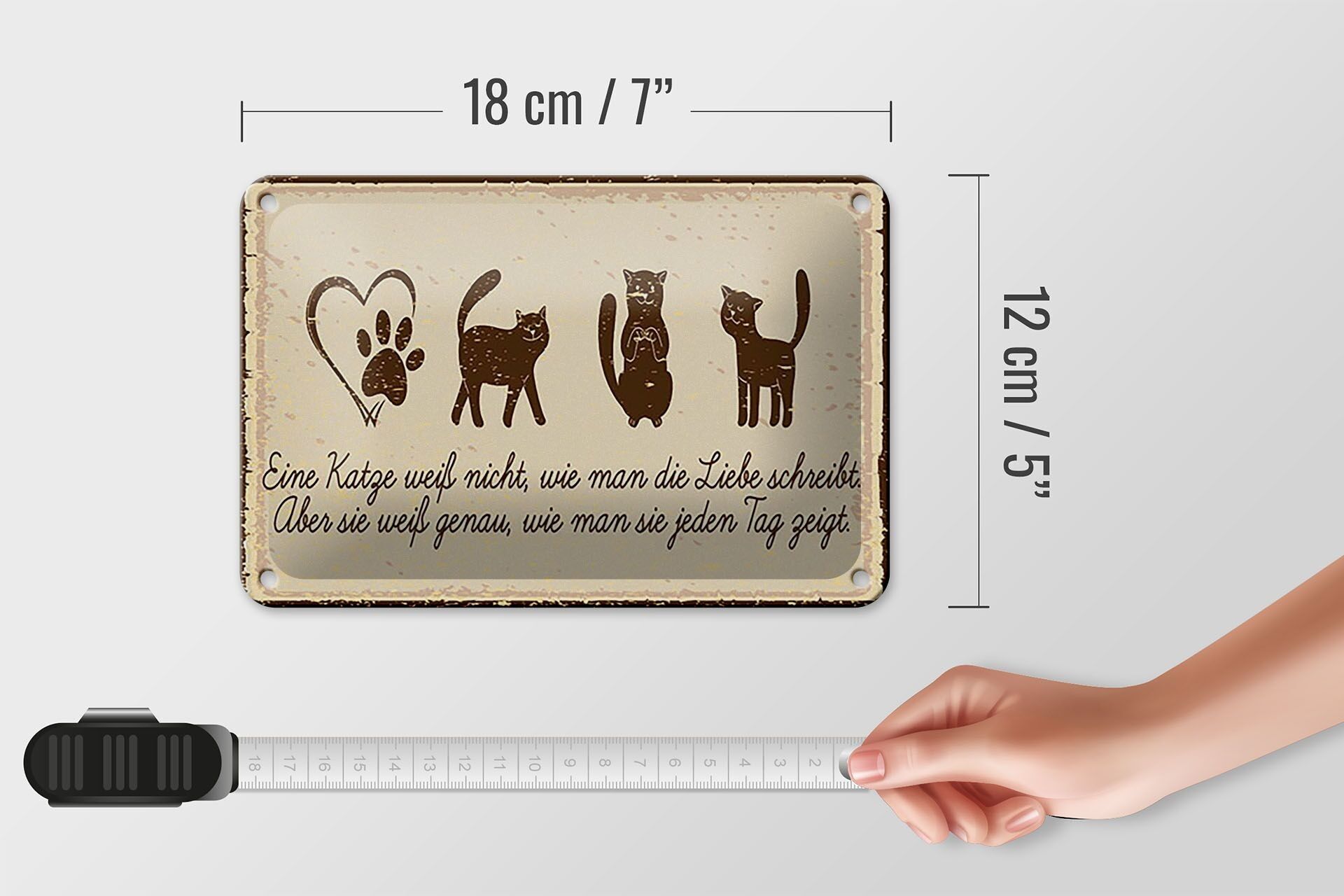 Buy wholesale Tin sign saying 12x18 cm cat love writes sign