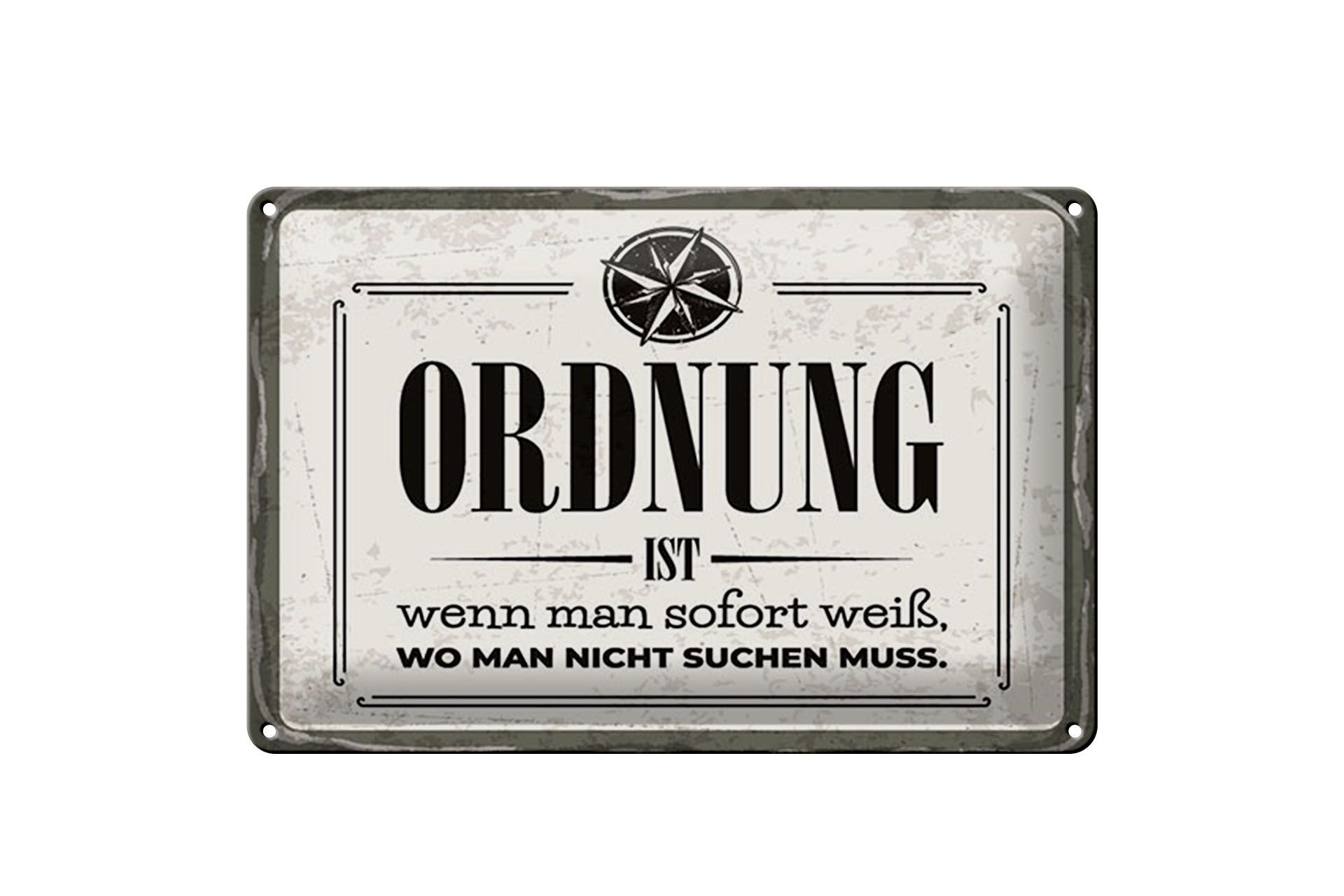 Cartel de chapa que dice 12x18 cm El pedido es un cartel