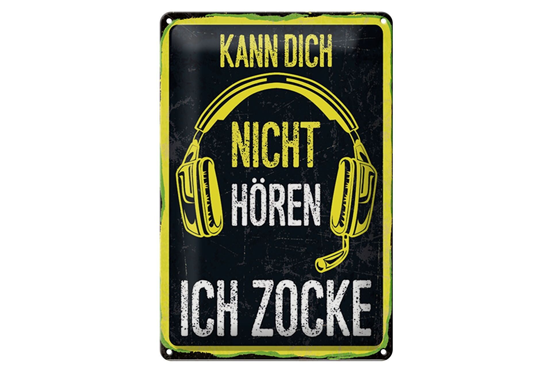 Targa in metallo con scritta "Non riesco a sentire il gioco d'azzardo" 12x18 cm